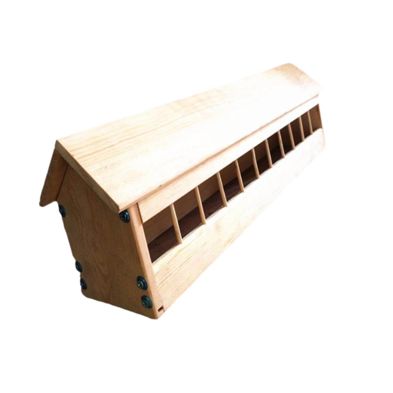 Baoblaze Wooden Pigeon Feeder, Food Dispenser Tool,Bird Dispenser Slot Container, Backyard Less Waste Food Dispenser Chicken Feeder for Pigeon Chicken Duck Bird