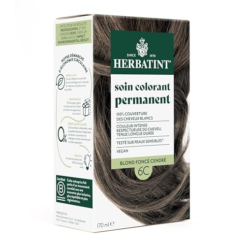 Herbatint Soin Colorant Permanent Cheveux 6C Blond Foncé Cendré - 170 ml | Sans Ammoniaque, 100%...