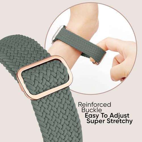 Image of 6 Pack Braided Stretchy Bands Compatible with Apple Watch Band 38mm 40mm 41mm 42mm 44mm 45mm 46mm 49mm Women Men, Adjustable Nylon Solo Loop Elastic Straps for iWatch Series 11 10 9 8 7 6 5 4 SE Ultra