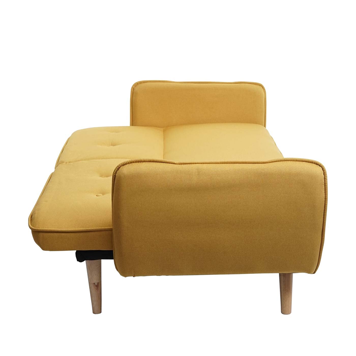 Mendler HWC-J18 - Sofá cama (185 cm), color amarillo | Sofá plegable, cama de invitados, sofá cama, textil
