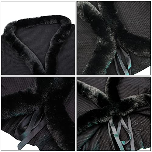 Women's Sexy Feather Trim Blouse Tops Long Sleeve Tie-up Cardigan Faux Fur Crop Top Rave Festival Outfits4