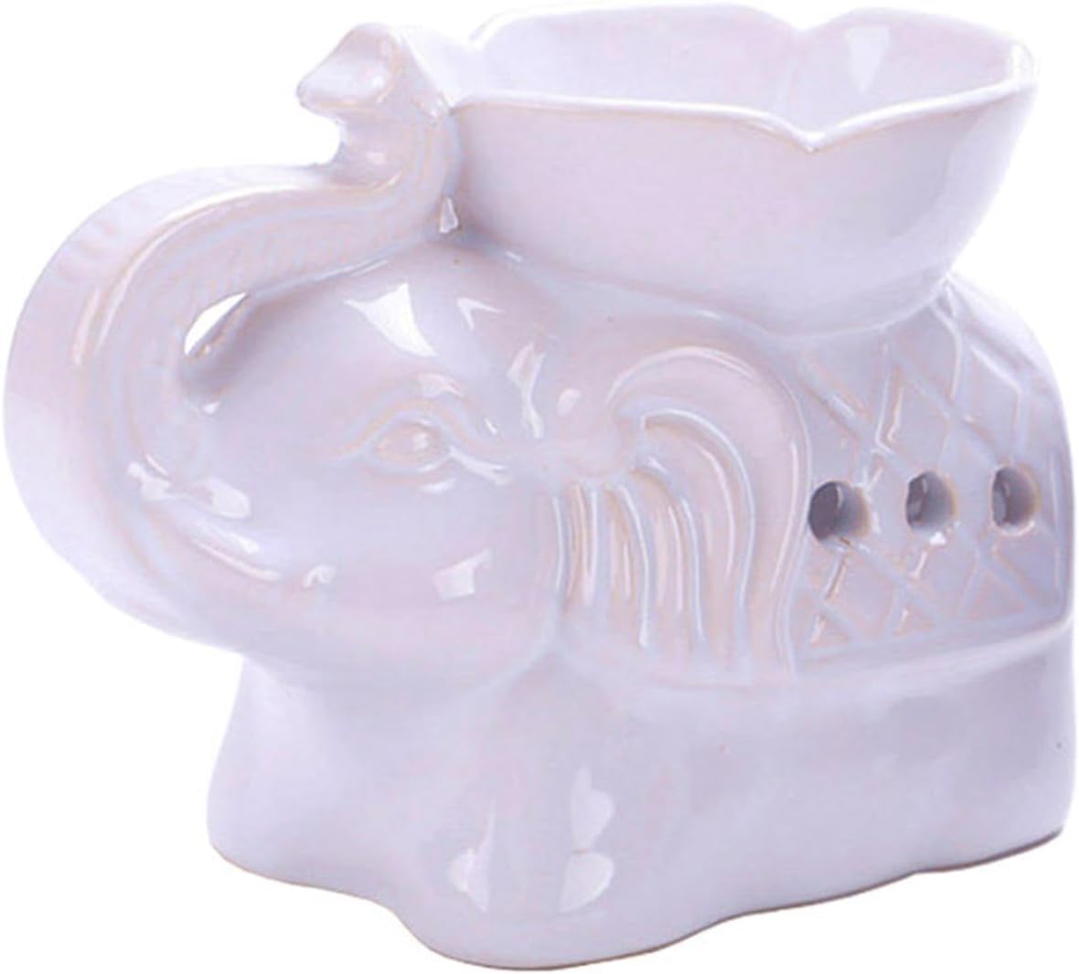 Essential Oil Burner Ceramic Tealight Candle Stand Housewarming Gift Incense Burner Holder for Home Decor - White