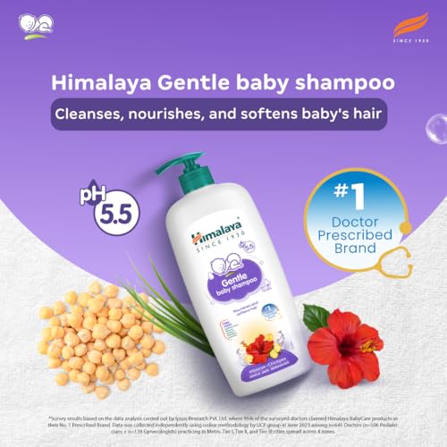 Image of Himalaya Gentle Baby Shampoo (400 ml) | No Tears formula | Cleanses, softens and nourishes baby's hair (Pack of 2)