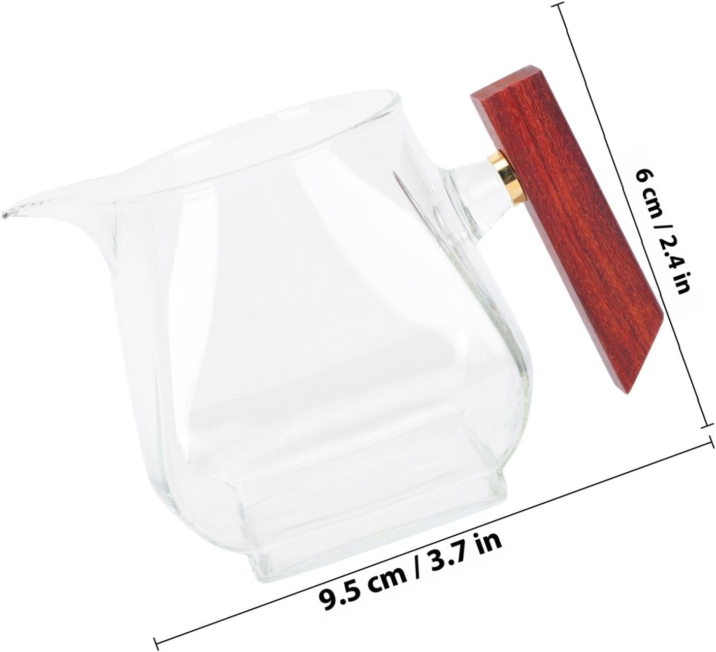 Japanese Style Glass Tea Cup with Wooden Handle for Gongfu Serving