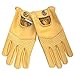 Mens Real Soft Leather Slim fit Retro Style Classic Dress Fashion Driving Gloves 508 (508-Yellow, L)