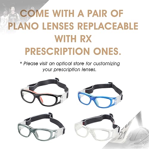 Image of Children Basketball Goggles for Boys & Girls, Clear Lens Teenage Sports Glasses, Protection Soccer Glasses