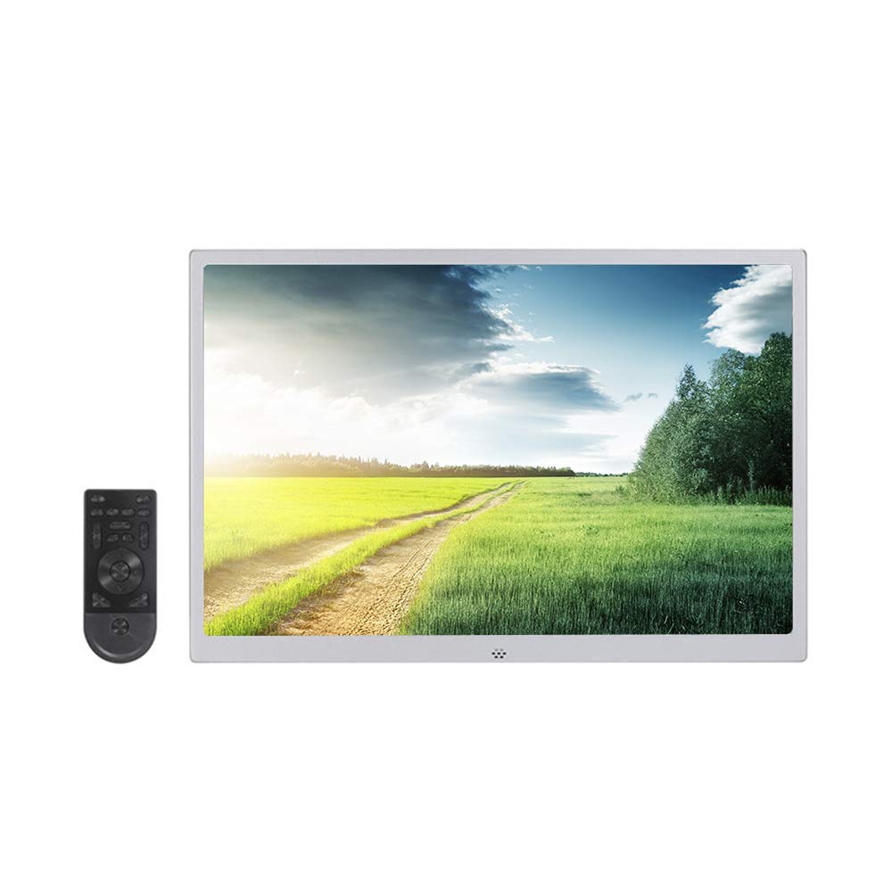 Ultracienki metalowy album fotograficzny, elektroniczna ramka na zdjęcia ze stopu aluminium, wielofunkcyjny inteligentny elektroniczny album fotograficzny, czarny/złoty/srebrny (srebrny)