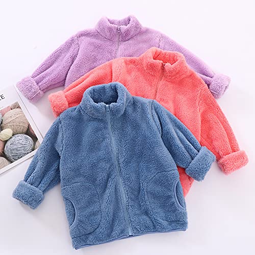 2Pcs Winter Coat For Girl Boys Puffer Top Fleece Warm Soft Touch Jacket Unisex Full Zip Outdoor4