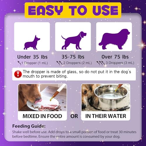 Image of Dog Melatonin, Melatonin for Dogs Calming, Dog Anxiety Relief, Dietary Supplement Liquid, Helps to Support Restful Sleep