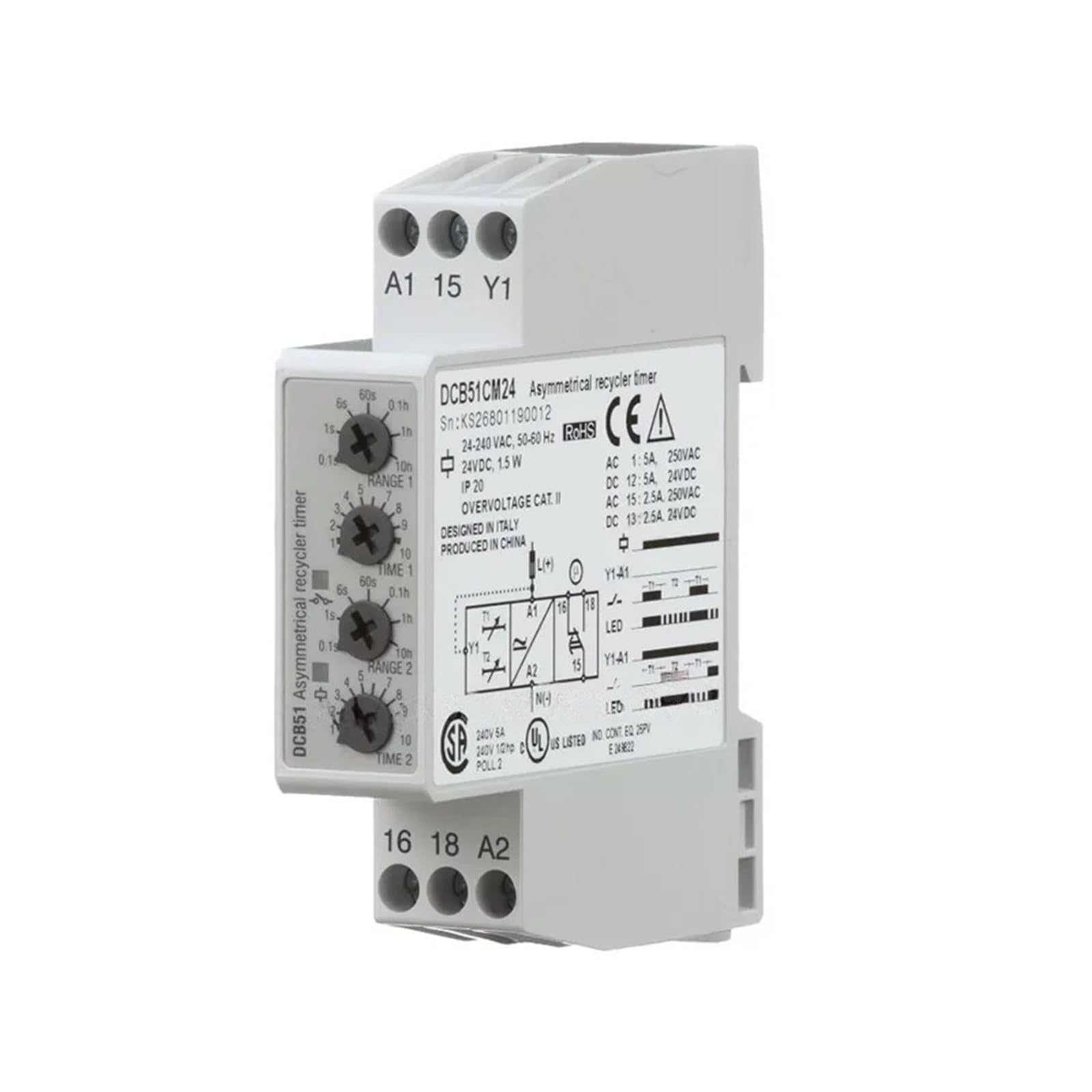 Selbststartendes asymmetrisches zyklisches Zeitrelais DCB51CM24B004 / DCB51CM24(DCB51CM24B004)