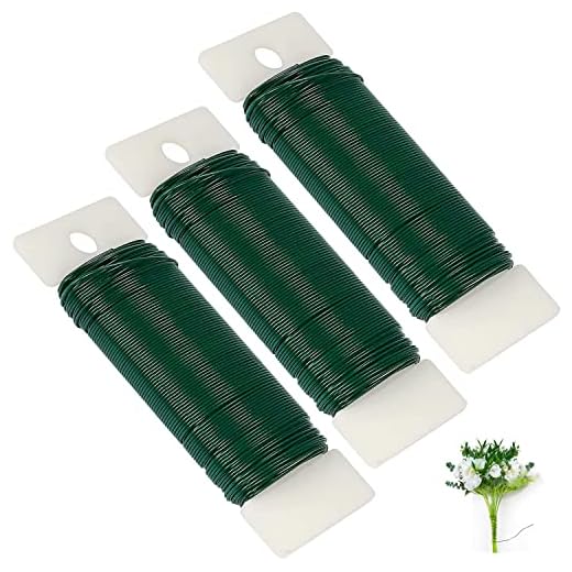 Zeanla Green Floral Wire 3 Pack 117 Yards 22 Gauge Flexible Paddle Wire for Crafts Christmas Wreaths Tree,Garland and Floral Arrangements