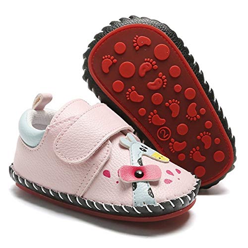 HsdsBebe Baby Boys Girls Pu Leather Hard Bottom Walking Sneakers Toddler Rubber Sole First Walkers Infant Cartoon Slippers Crib Shoes