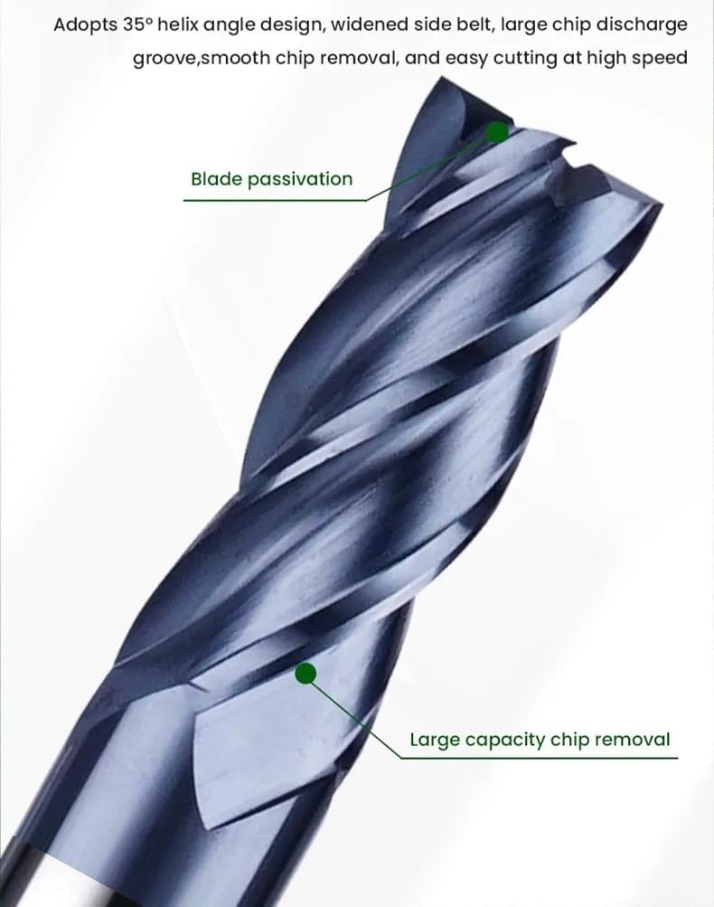 Fresa Con Revestimiento De Aleación De Acero De Tungsteno 100L/150L Hrc50 Fresa Frontal Alargadora Fresa CNC,12x100L