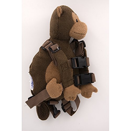 Berhapy 2 in 1 Pearl Monkey Toddler Safety Harness Backpack Children's Walking Leash Strap Toddler Leash for 1-3 Years Old Boys and Girls - Thumbnail 4