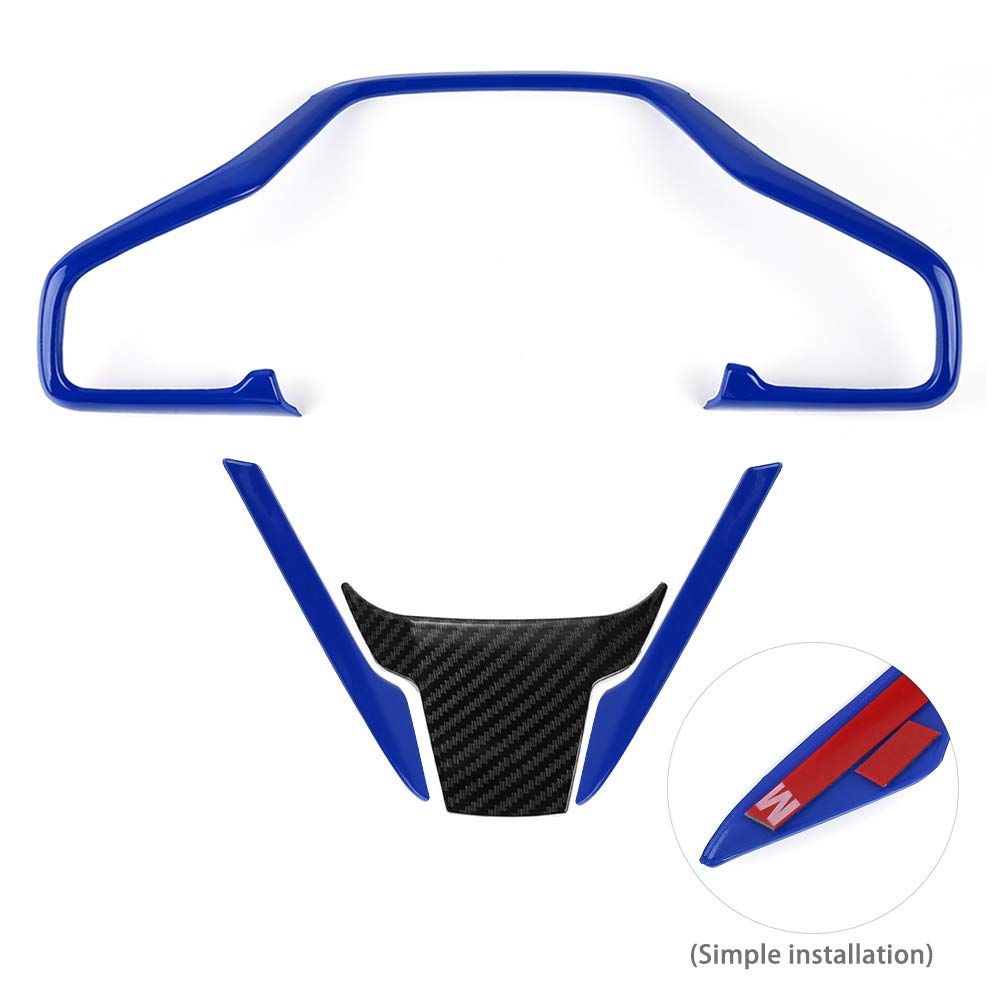 Thenice for 10th Gen Civic Steering Wheel Cover Trims Interior Decaration Sticker for Honda Civic Sedan Hatchabck Coupe Type R 2021 2020 2019 2018 2017 2016 -Blue