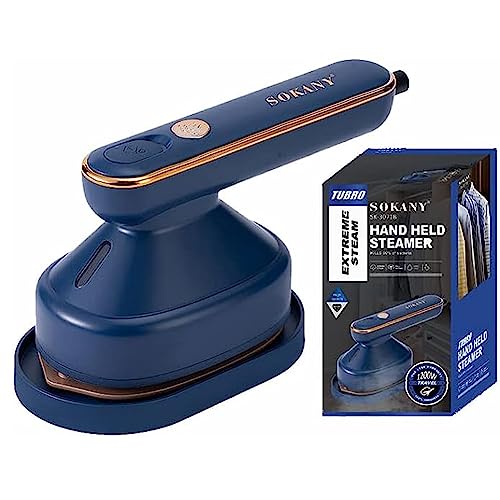 SOKANY SK-3071B 1200W Vertical Steam Travel Iron 125ml Tank Lightweight Mini Steam Iron Perfect for Travel Quilting & Sewing(SK-3071B)