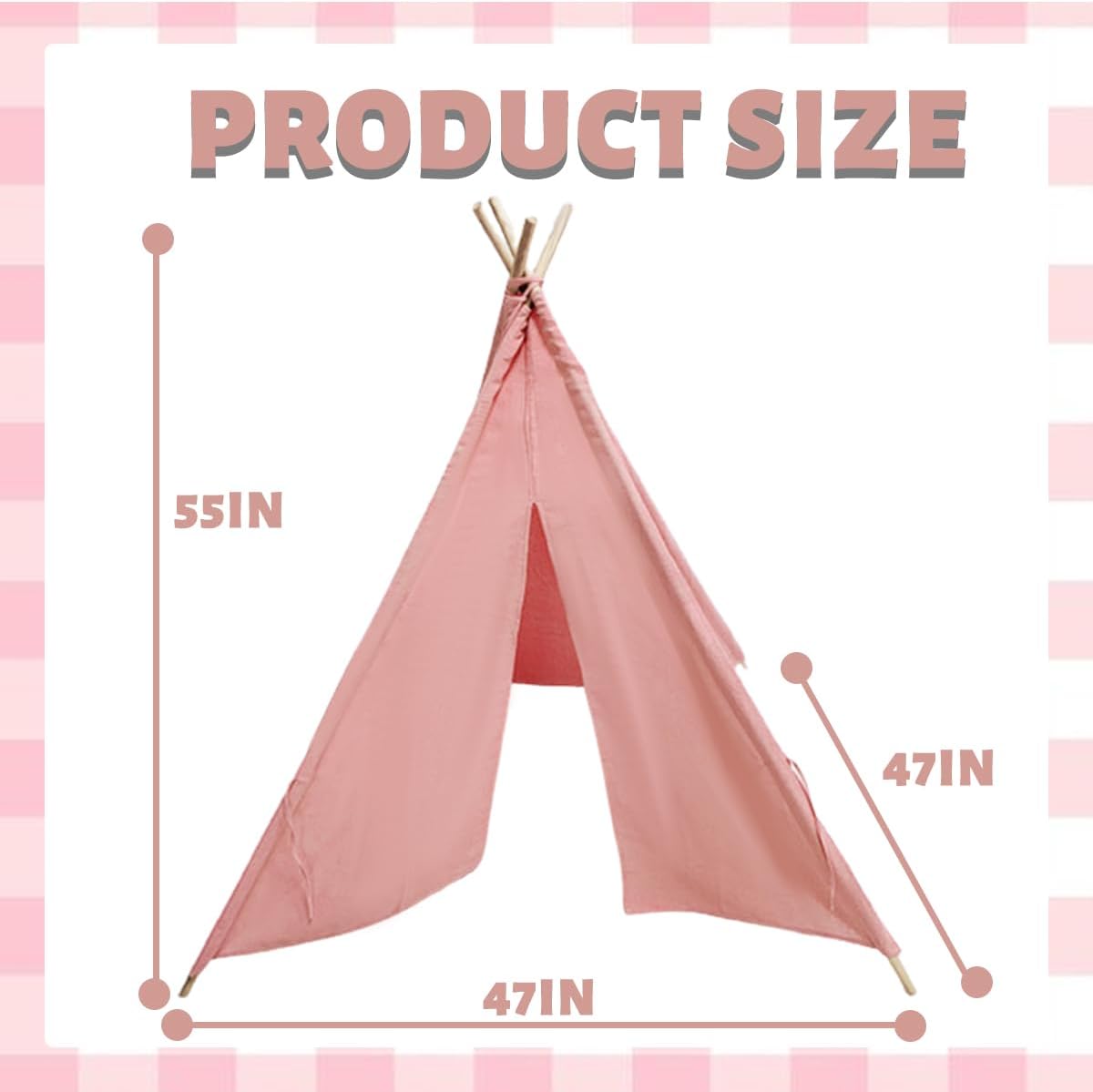 Kids Teepees,Teepee Tents for Adults,Teepee Tent for Kids Slumber Party,Conical Indoor Tent,Washable Outdoor Play Tents,Foldable and Washable Suitable for Party Picnic Indoor Outdoor