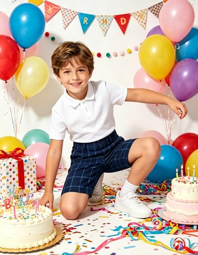 Image of Boy Shorts Kids Stretch School Uniform Clothes Flat Front Dress Casual Shorts with Pockets for Summer