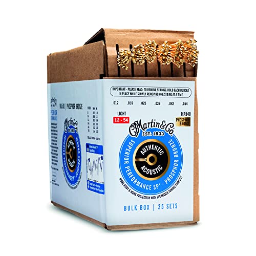 Image of Martin Authentic Acoustic Guitar Strings, Superior Performance Light 12-54, 92 /8 Phosphor Bronze, 25 Sets