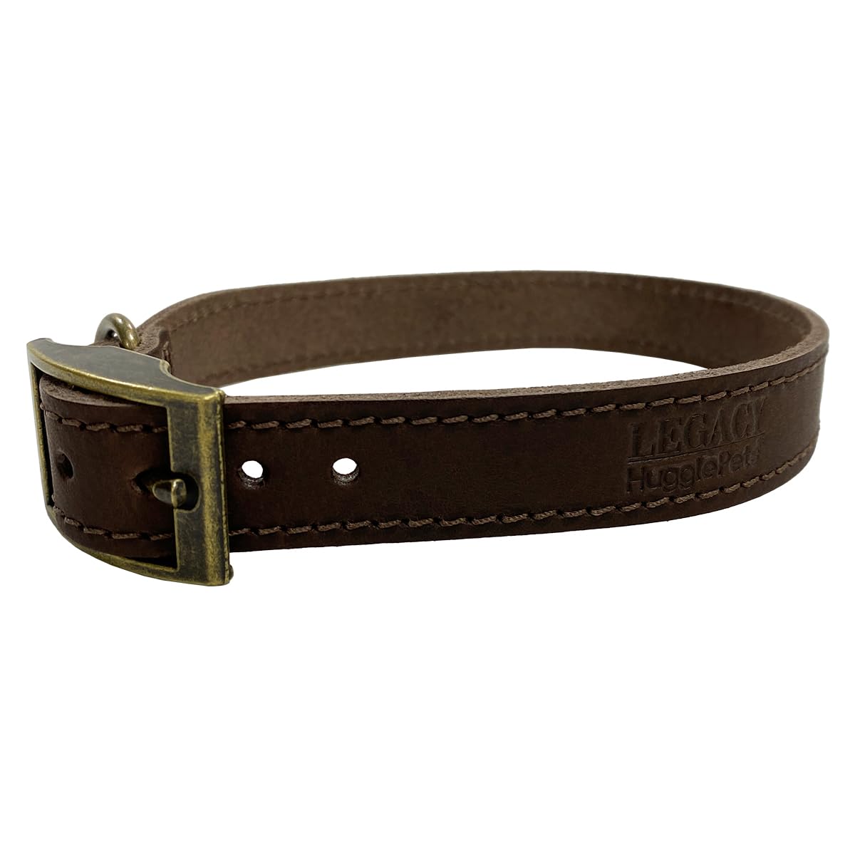 HugglePets Leather Dog Collar and Lead Set Legacy British Handmade Leather (Chocolate, Small 30-35cm), Small 30 - 35cm - Image 2
