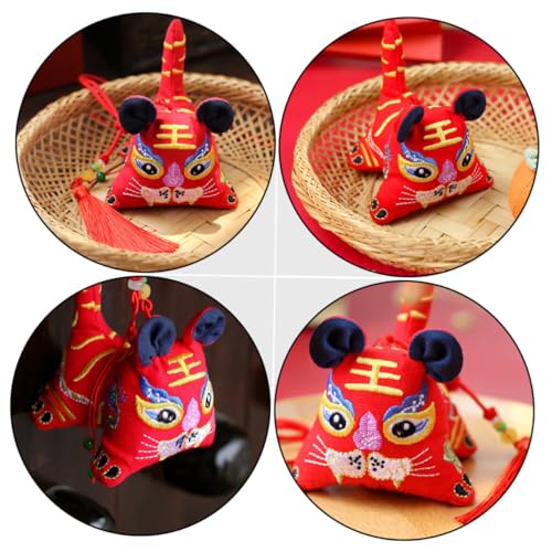 Sachet decorativo bordado tigre artesanal para colgar miniatura 3