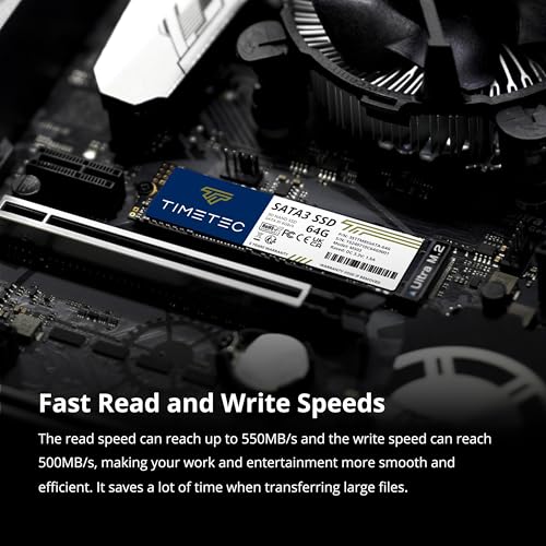 Timetec 64Gb Ssd 3D Nand Sata Iii 6Gb/S M.2 2280 Ngff 64Tbw Read Speed Up To 550Mb/S Slc Cache Performance Boost Internal Solid State Drive For Pc Computer Laptop And Desktop thumb #2