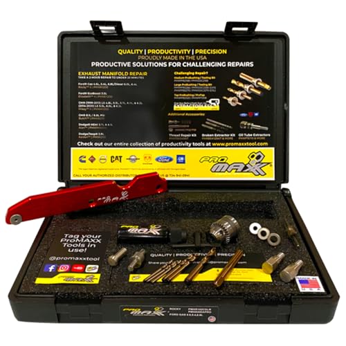 ProMAXX Tool Rocky™ Broken Exhaust Manifold Bolt Repair Kit, Compatible with Ford 6.2L, 6.8L, and 5.4L Engines, Fast and Precise Bolt Extraction, Durable, High-Performance Tools