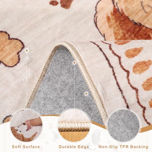 Tapete 3x5 pies con diseño animal no desechable miniatura 5
