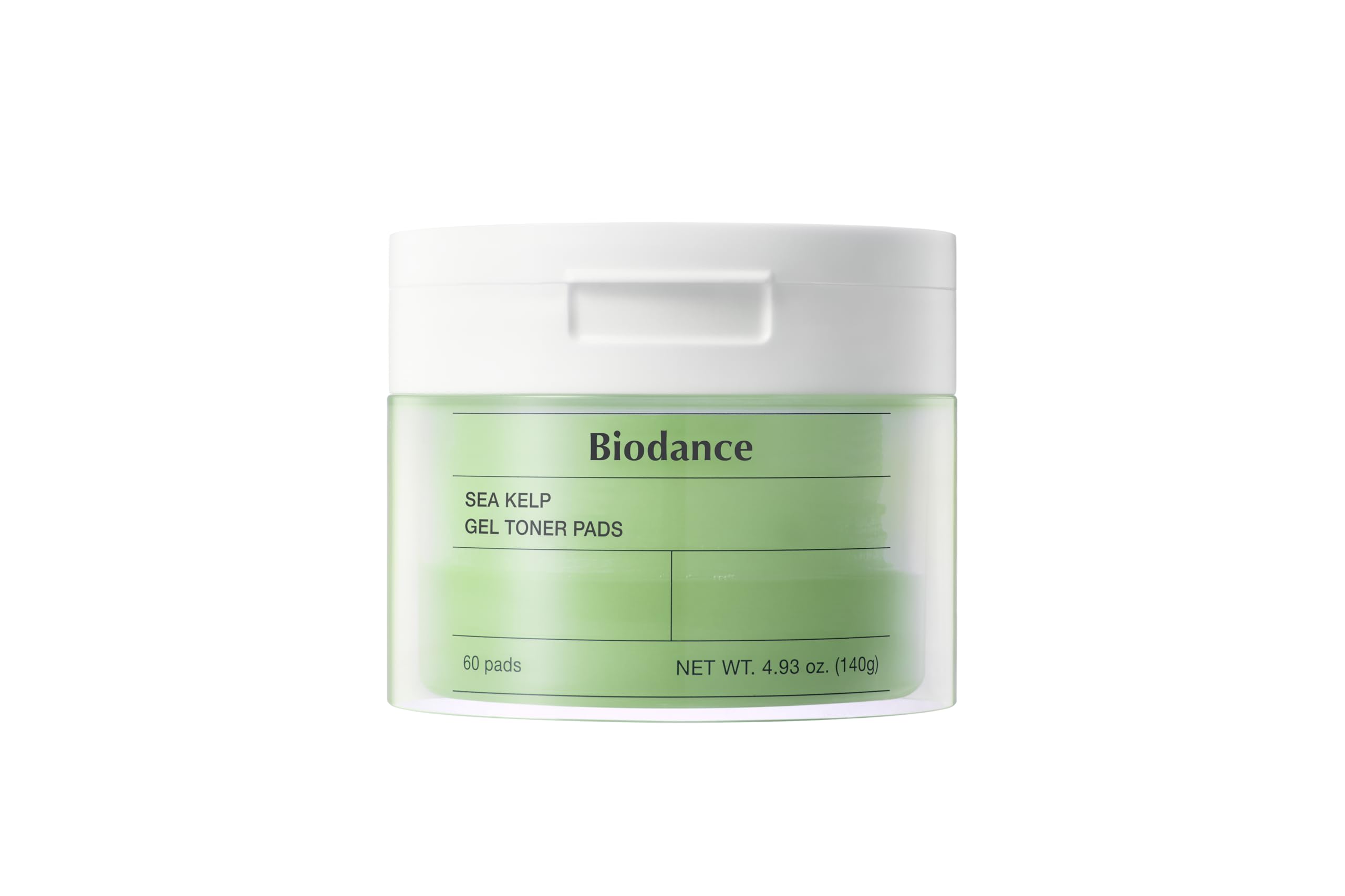 Biodance Sea Kelp Gel Toner Pads, Calming & Balancing Toner Pads for Sensitive Skin, Oil & Sebum Control, Refreshing Blemish Care, Korean Skin Care, Gifts for womenㅣ4.93 fl.oz.(140g)*60Pads