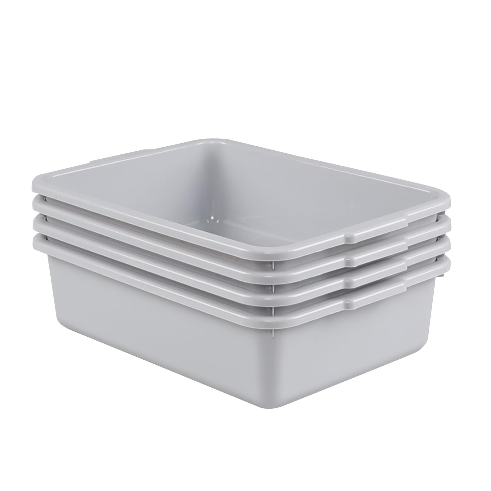 Kekow 4-Pack 8 L Commercial Box Tub, Small Plastic Bus Box, Gray - View #10