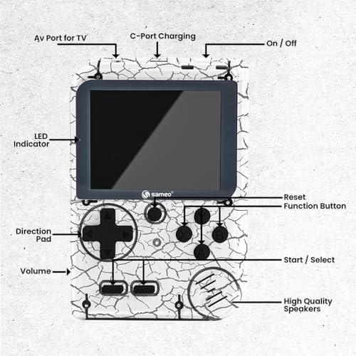 Image of Sameo Handheld Video Game Console, Dreamboy Retro Mini Game with 500 Classic Retro Game TV Compatible for Kids, Rechargeable 8 Bit Classic (Marble White)