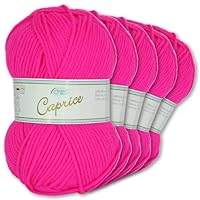 Frida's Wollhaus Rellana 5 x 50 g Caprice Lana Premium | in 22 colori a scelta | 100% poliacrilico (102 | nero