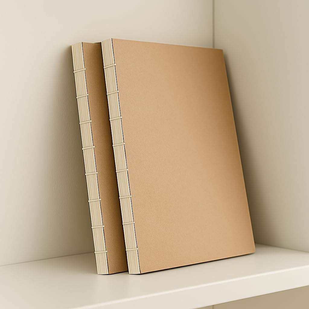 Fark Tanıtım Özel Tasarım Kraft Kapaklı A4 Defter - 180 Derece Açılabilir, Sırtı Dikişli,%100 El İşçiliği, Ofis, Okul, Günlük Kullanım İçin İdeal Defter (Çizgisiz)