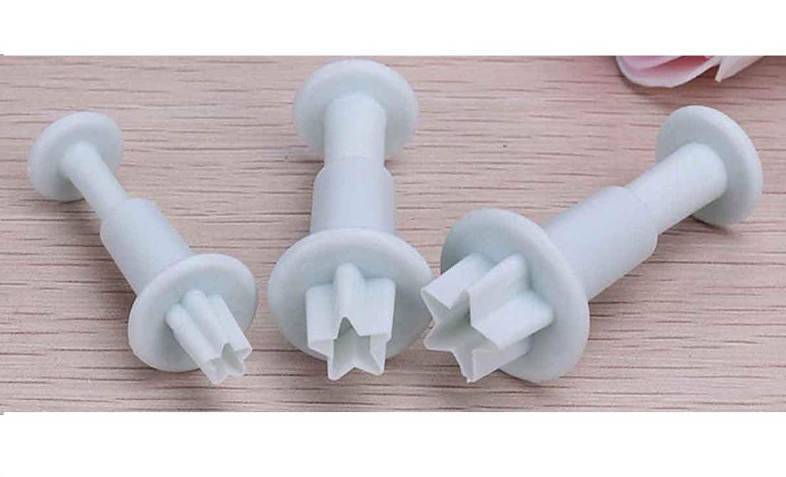 Cake Decor 3Pcs Star Shape Plunger Cutter