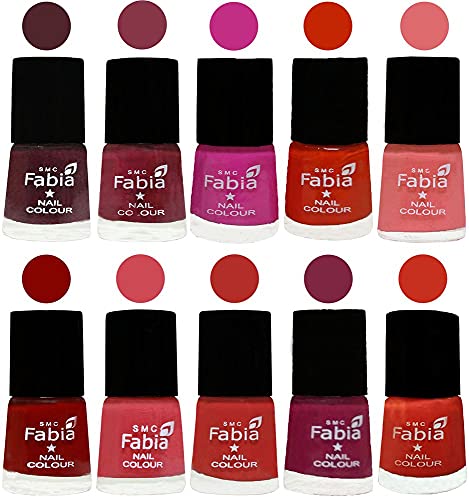Image of ALL IN ONE (PACK OF 10), Long Lasting Glossy Nail Polish, 6 ml Each, All Vibrant Colours,02268