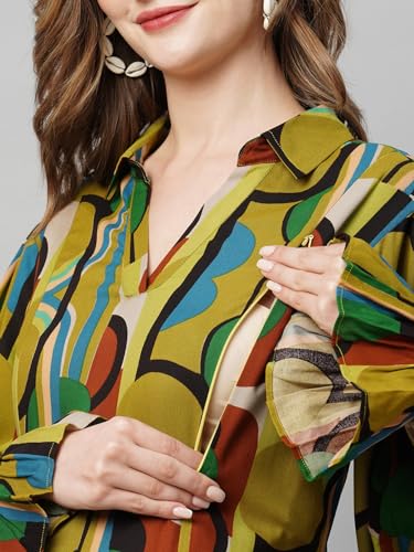 Image of MomToBe Women's Rayon Maternity Dress /Western Dress with Zippers for Nursing Pre and Post Pregnancy (Multicolor ; Large)