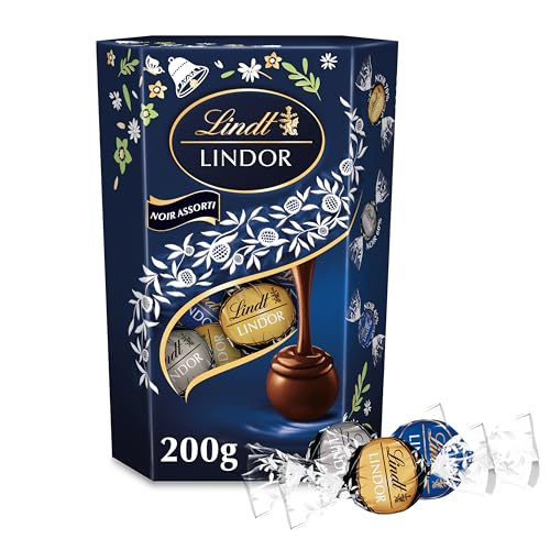 Lindt - Cornet LINDOR - Assortiment de Chocolats Noirs - Idéal pour Pâques, 200g