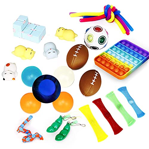 MagicFox Fidget Toy, Anti Stress Toy, Relief and Anti-Anxiety Tools, Bundle Therapy Toys for ADHD Autism Stress Anxiety Gobbles ,Sticky Balls ,Push Pop Bubble ,Squeeze Toy Sets MagicFox Fidget Toy, Anti Stress Toy, Relief and Anti-Anxiety Tools, Bundle Therapy Toys for ADHD Autism Stress Anxiety Gobbles ,Sticky Balls ,Push Pop Bubble ,Squeeze Toy Sets