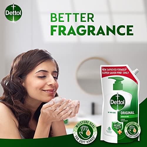 Dettol Liquid Handwash Refill - Original Hand Wash- 675ml, (Buy 1 Get 1 Free) | Germ Defence Formula | 10x Better Germ Protection - Image 4