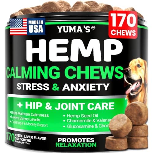 Hemp Calming Chews for Dogs – 170 Treats – Advanced Dog Calming Chews