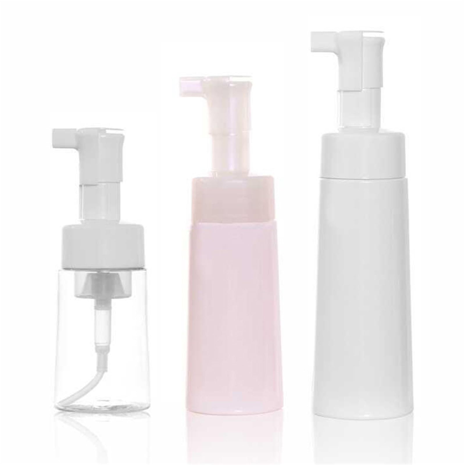 8PCS 150 Bottiglia di Schiuma Portatile Mousse Detergente Bottiglie Riutilizzabili Vuote Con Copertura Antipolvere Pompa Sapone Conico in PET per Shampoo, Cucina, Bagno