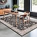 Black Modern Farmhouse 5x8 Area Rug for Living Room, Boho Large Entryway Rug, Dark Floor Carpet for Kitchen Under Small Dining Table, Bedroom - Washable Low Pile Waterproof Non Slip & Stain Resistance