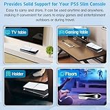 4Pcs for PS5 Slim Stand Console for PS5 Slim Horizontal Stand Bracket Holder Flat Base Compatible with Sony PlayStation 5 Slim Disc Edition Accessories (Black and Transparent) - Image 4