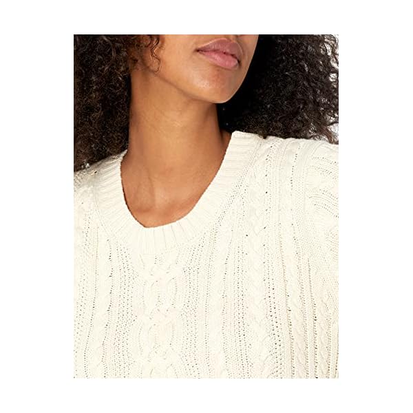 Amazon-Essentials-Womens-Fisherman-Cable-Long-Sleeve-Crewneck-Sweater Amazon Essentials Women's Fisherman Cable Long-Sleeve Crewneck Sweater (Available in Plus Size), Cream, XX-Large