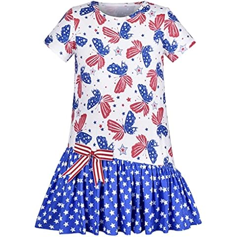 Sunny Fashion Girls July 4th Cotton Dress Cover
