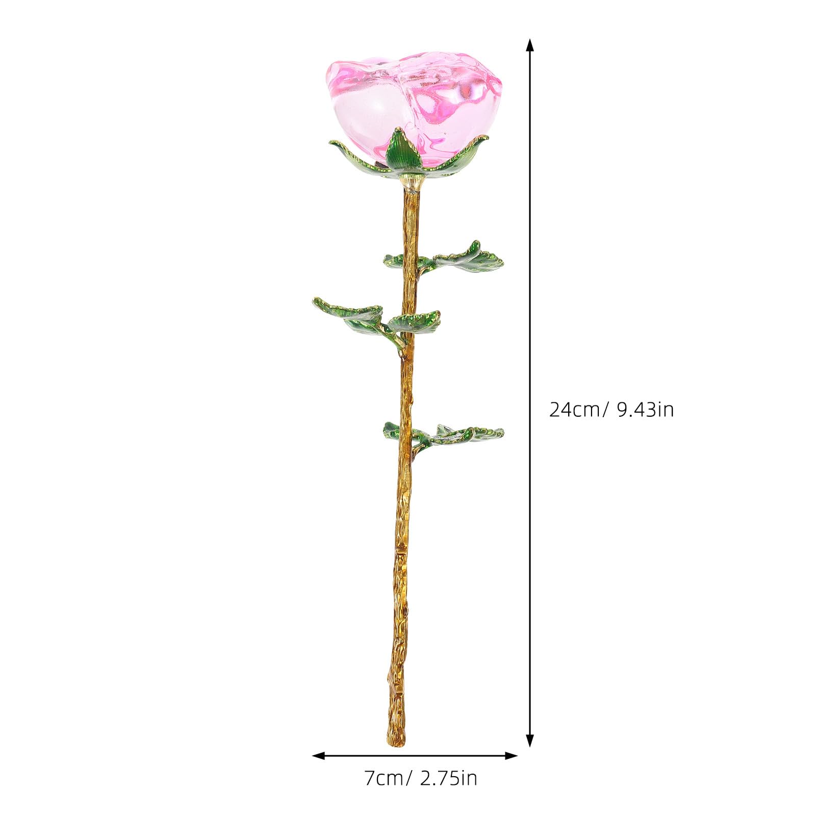 Künstlicher Rosenstrauß aus Glas mit Feiner Verarbeitung und Mehrschichtiger Optik Dekorative Künstliche Blume für Haus und Blumenarrangements