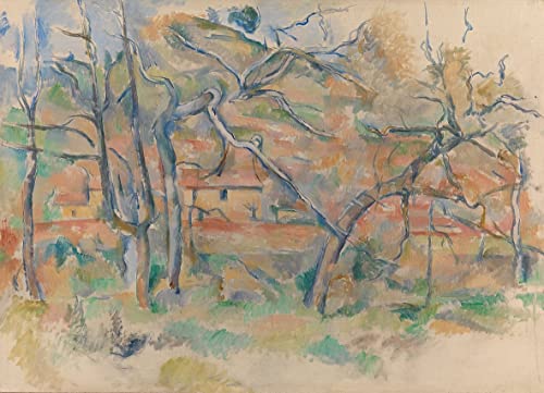 Tableau Provence de Cézanne : affiche arbres pour décoration salon contemporain 60x90cm