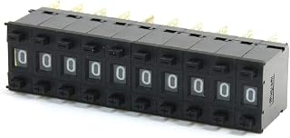 New Lon0167 10pcs Black 24mm x 8mm 0-9 Digits Decimal Code Pushwheel Switches KM1(10 stücke Schwarz 24mm x 8mm 0-9 Ziffern Dezimalcode Druckradschalter KM1