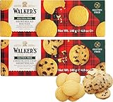 Walkers Gluten Free Biscuits All Butter and Chocolate Chip Shortbread Rounds Pack of 2