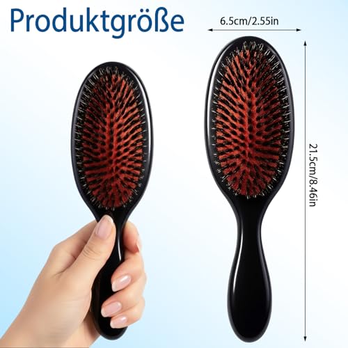 Wildschweinborsten Haarbürste, Extensions Bürste, Pneumatik Bürste und Nylonborsten, Für Haarverlängerungen Und Natürliches Haar, Ideal Für Dickes, Lockiges Oder Langes Haar